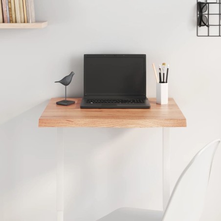 Dessus de table marron clair bois chêne massif traité 