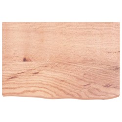 Dessus de table marron clair bois chêne massif traité 
