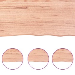 Dessus de table marron clair bois chêne massif traité 