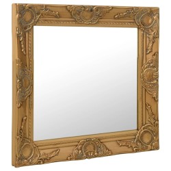Miroir mural style baroque 60x60 cm Doré 