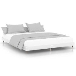 Cadre de lit sans matelas blanc brillant 140x200 cm 