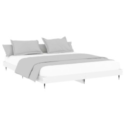 Cadre de lit sans matelas blanc brillant 140x200 cm 