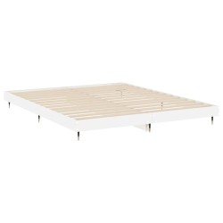 Cadre de lit sans matelas blanc brillant 140x200 cm 