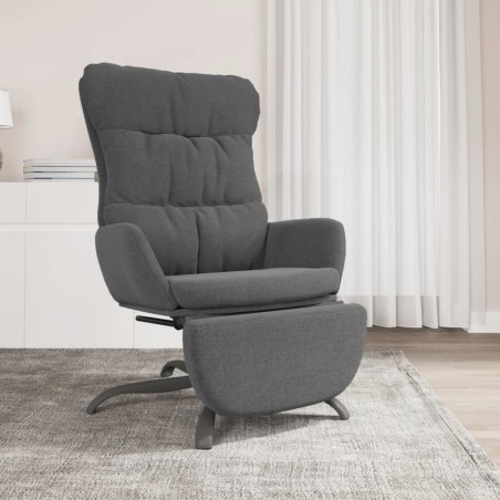 Chaise de relaxation avec repose-pied Gris clair Tissu 