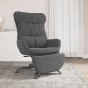 Chaise de relaxation avec repose-pied Gris clair Tissu 