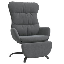 Chaise de relaxation avec repose-pied Gris clair Tissu 