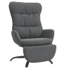 Chaise de relaxation avec repose-pied Gris clair Tissu 
