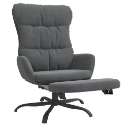 Chaise de relaxation avec repose-pied Gris clair Tissu 