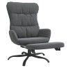 Chaise de relaxation avec repose-pied Gris clair Tissu 