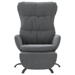 Chaise de relaxation avec repose-pied Gris clair Tissu 