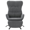 Chaise de relaxation avec repose-pied Gris clair Tissu 