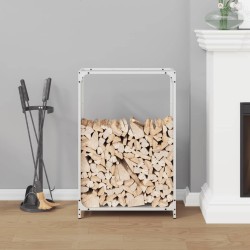 Portant de bois chauffage blanc 60x28x90 cm 