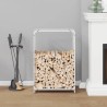 Portant de bois chauffage blanc 60x28x90 cm 