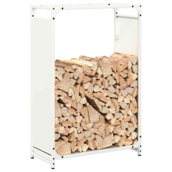 Portant de bois chauffage blanc 60x28x90 cm 