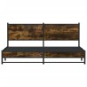 Cadre de lit en métal sans matelas chêne fumé 183x213 cm 