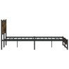 Cadre de lit en métal sans matelas chêne fumé 183x213 cm 