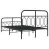 Cadre de lit métal sans matelas avec pied de lit noir 120x200cm 