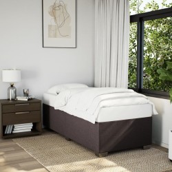 Cadre de lit sans matelas marron foncé 80x200 cm tissu 