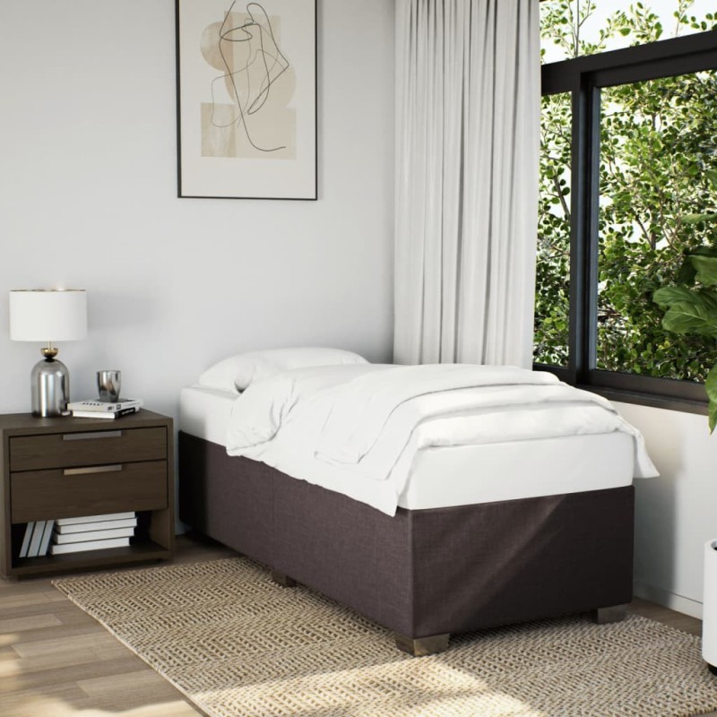Cadre de lit sans matelas marron foncé 80x200 cm tissu Cadre de lit sans matelas marron foncé 80x200 cm tissu