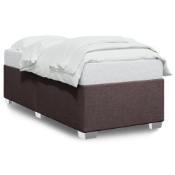 Cadre de lit sans matelas marron foncé 80x200 cm tissu 