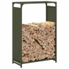 Portant de bois chauffage vert olive 60x28x90 cm 