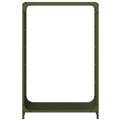 Portant de bois chauffage vert olive 60x28x90 cm 