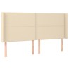 Tête de lit avec oreilles Crème 163x16x118/128 cm Tissu 