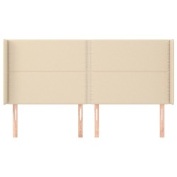 Tête de lit avec oreilles Crème 163x16x118/128 cm Tissu 