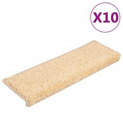 Tapis d'escalier 10 pcs 65x21x4 cm Marron 