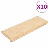 Tapis d'escalier 10 pcs 65x21x4 cm Marron 