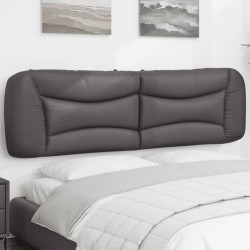 Coussin de tête de lit gris 180 cm similicuir 