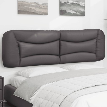 Coussin de tête de lit gris 180 cm similicuir 