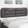 Coussin de tête de lit gris 180 cm similicuir 