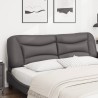 Coussin de tête de lit gris 180 cm similicuir 