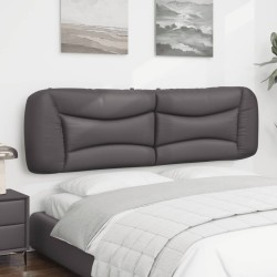 Coussin de tête de lit gris 180 cm similicuir 