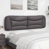 Coussin de tête de lit gris 180 cm similicuir 