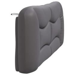 Coussin de tête de lit gris 180 cm similicuir 