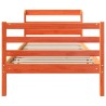 Cadre de lit sans matelas cire marron 100x200cm bois pin massif 