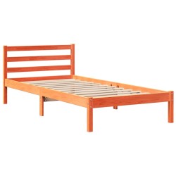 Cadre de lit sans matelas cire marron 100x200cm bois pin massif 