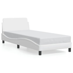 Cadre de lit sans matelas blanc 90x190 cm similicuir 