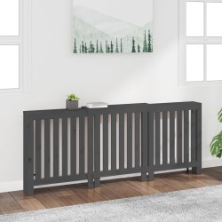 Cache-radiateur Gris 210x21x85 cm Bois massif de pin 