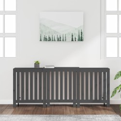 Cache-radiateur Gris 210x21x85 cm Bois massif de pin 