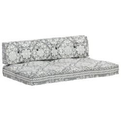 Coussin de canapé palette Gris clair Tissu Patchwork  