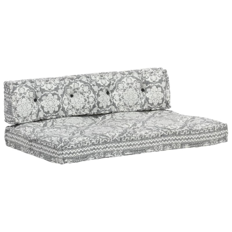 Coussin de canapé palette Gris clair Tissu Patchwork  