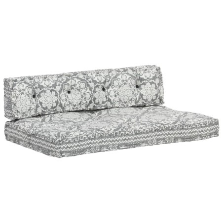 Coussin de canapé palette Gris clair Tissu Patchwork  