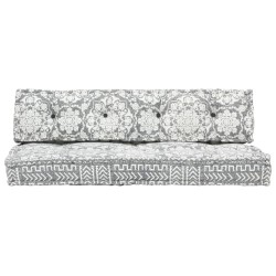 Coussin de canapé palette Gris clair Tissu Patchwork  