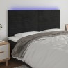 Tête de lit à LED Noir 160x5x118/128 cm Velours 