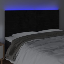 Tête de lit à LED Noir 160x5x118/128 cm Velours 