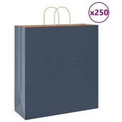 Sacs en papier 250 pcs avec poignées bleu 45x17x48 cm 