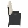 Banc inclinable de jardin avec coussins noir résine tressée 